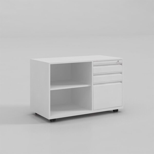 White Multifunctional Open File Cabinet Locking 3 Drawers - Image 3