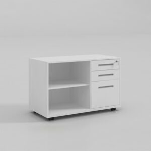 White Multifunctional Open File Cabinet Locking 3 Drawers