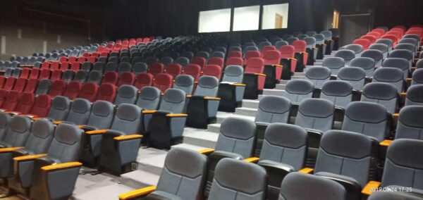 Auditorium Chair Grey With Writing Pad - Image 3