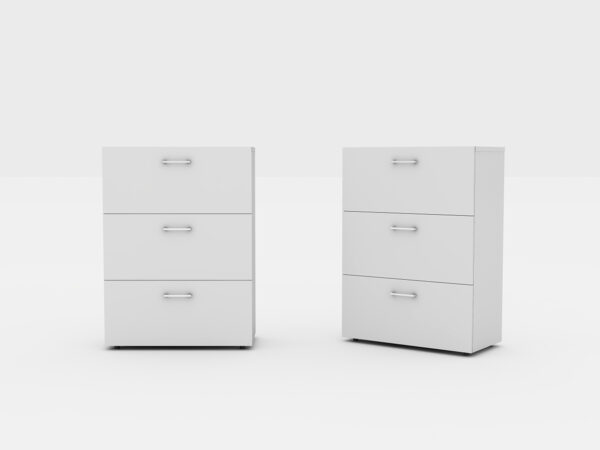 3 Drawer File Cabinet White Stylish