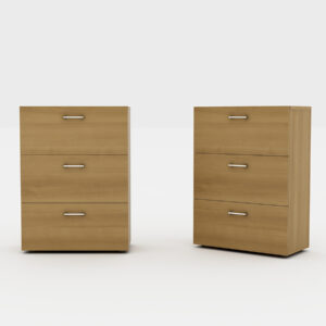 Dark Brown 3 Drawer Filing Cabinet