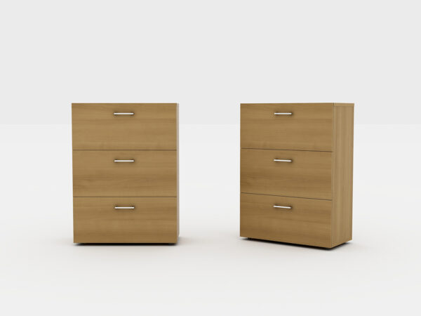 Dark Brown 3 Drawer Filing Cabinet