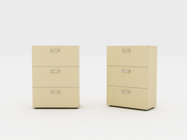 Light Wooden 3 Drawer Filing Cabinet - Image 3