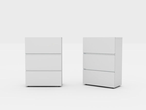 3 Drawer File Cabinet White Stylish - Image 2