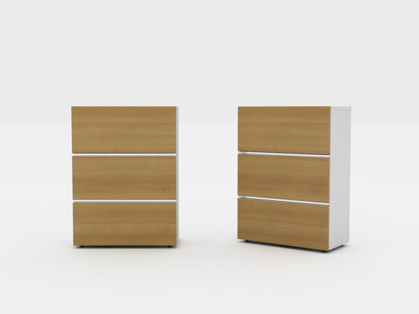 Dark Brown 3 Drawer Filing Cabinet - Image 2