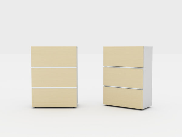Light Wooden 3 Drawer Filing Cabinet