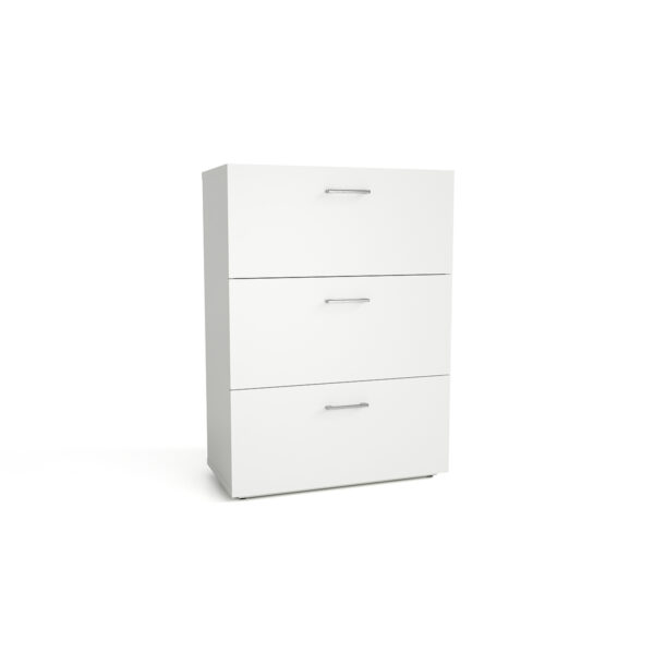 3 Drawer File Cabinet White Stylish - Image 3
