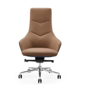 Stylish dark brown high back with wheels