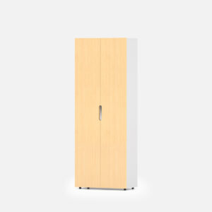 Dark and Light Brown High File Cabinet with Dual Doors