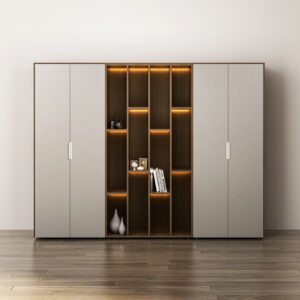 Wooden Tall Multifunctional Cabinet Multilayer Design