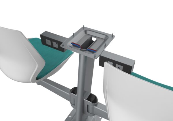 White modular classroom chair side-by-side linkable - Image 4