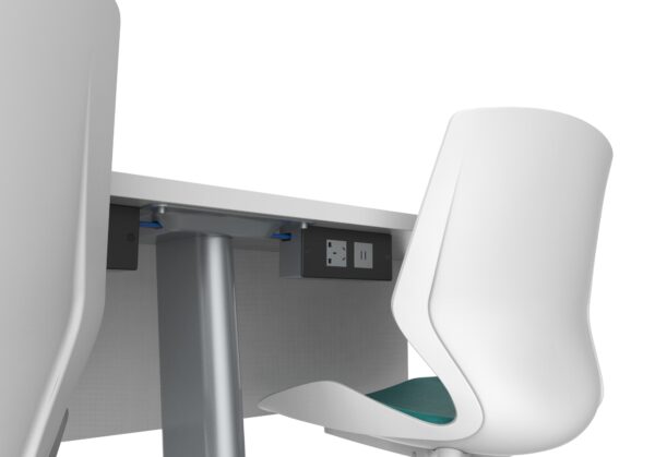 White modular classroom chair side-by-side linkable - Image 6
