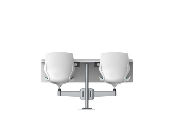 White modular classroom chair side-by-side linkable - Image 3