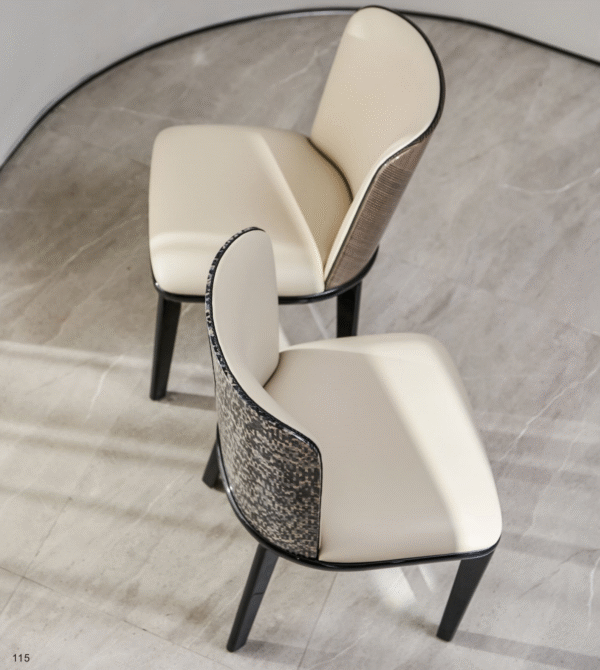 Rectangular round tables with chairs - Image 3