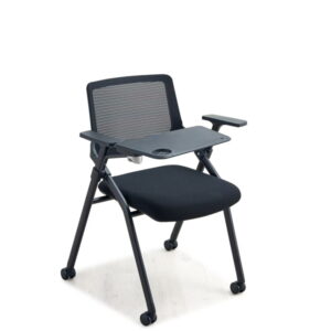 Black Mobile Study Chair With Writing Pad For School