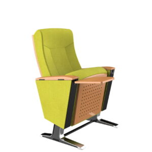 Wood Frame Theatre Chair Green Color With Tablet