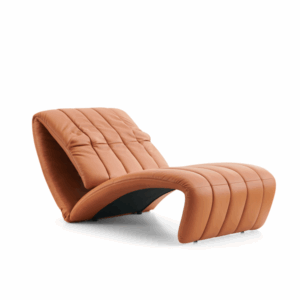 Luxury Modern Ergonomic Leather Curved Lounge Chair